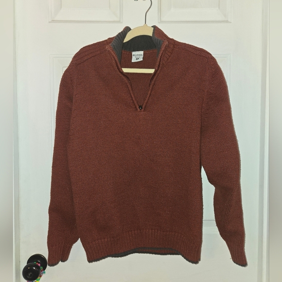 Columbia Sportswear Company Other - Columbia 3/4 Zip Rust Orange Knit Medium Heavy Sweater